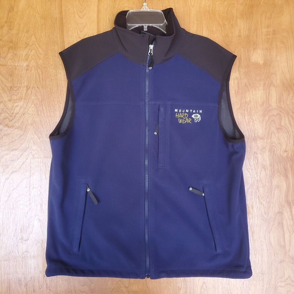 Mountain Hardwear Fleece Vest Mens L Blue Windstopper Outdoor Hiking Gorpcore